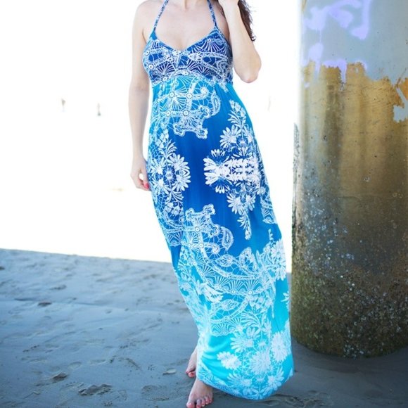 Blue Ombress Express Maxi Dress - Picture 1 of 8